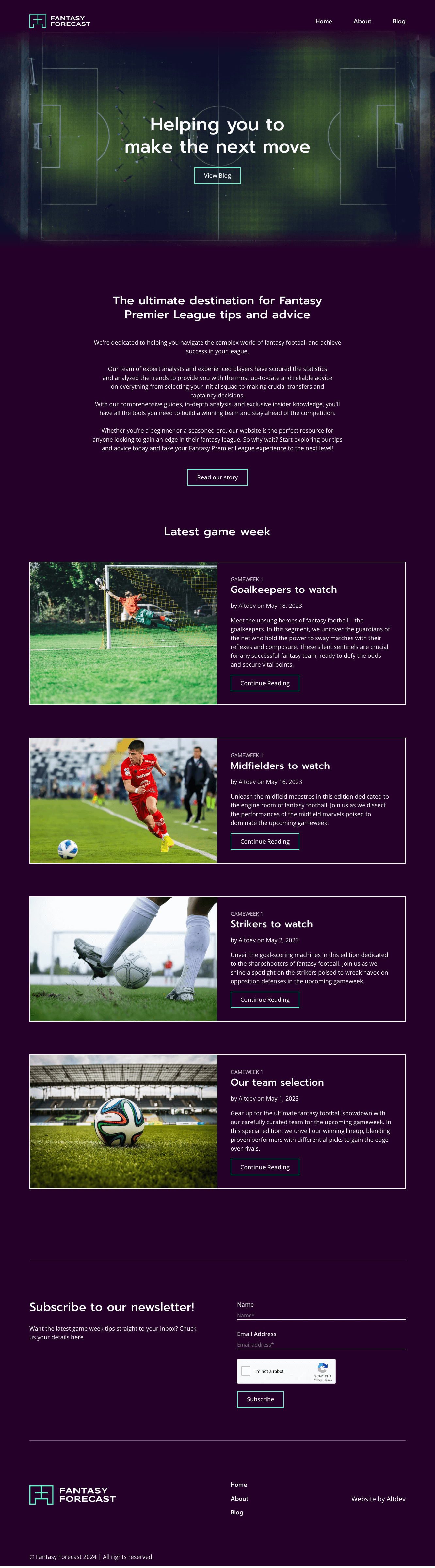 Fantasy Football Homepage
